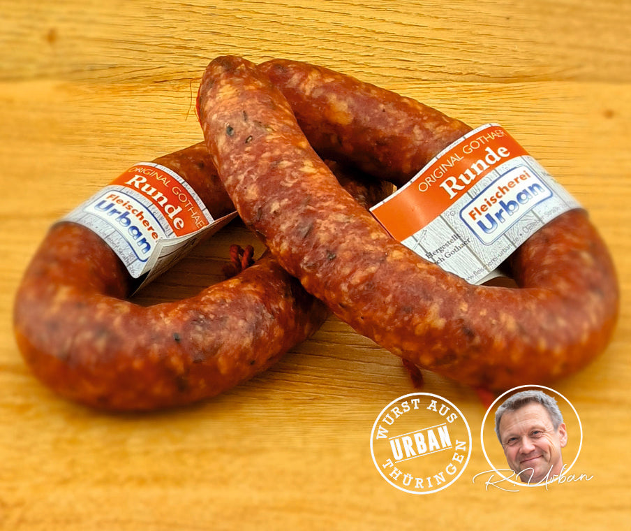 Gothaer Runde von Urban. Knackwurst - leicht geräuchert. Der Klassiker