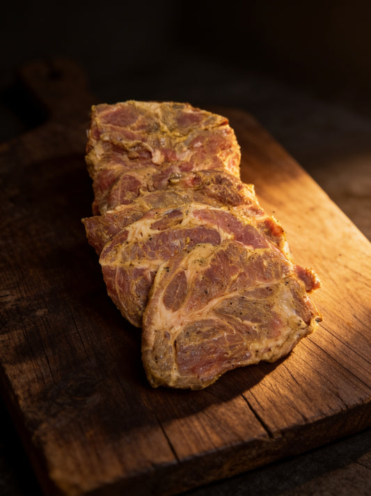 30 original Thuringian Rostbrätl. Marinated in Thuringian marinade. Delivered raw!